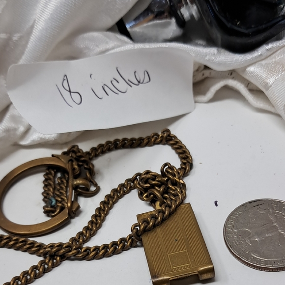 Vintage Gold Tone P9cket Watch Chain With Fob 18 Inches - Picture 5 of 7